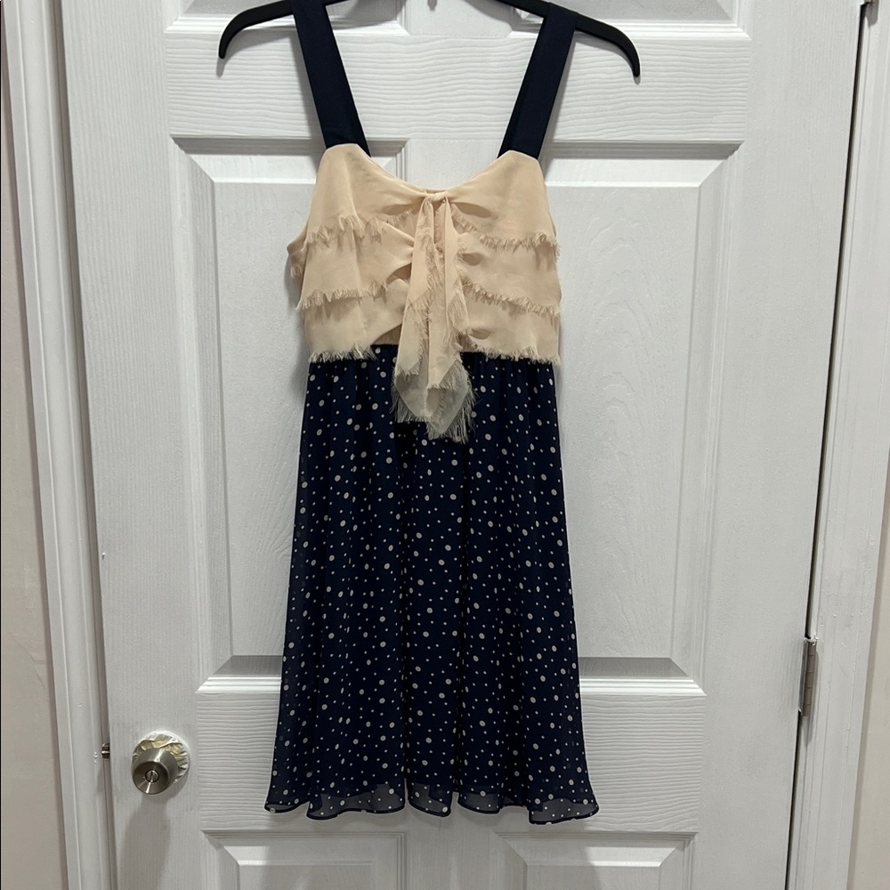 LC Lauren Conrad Cream and Navy dress